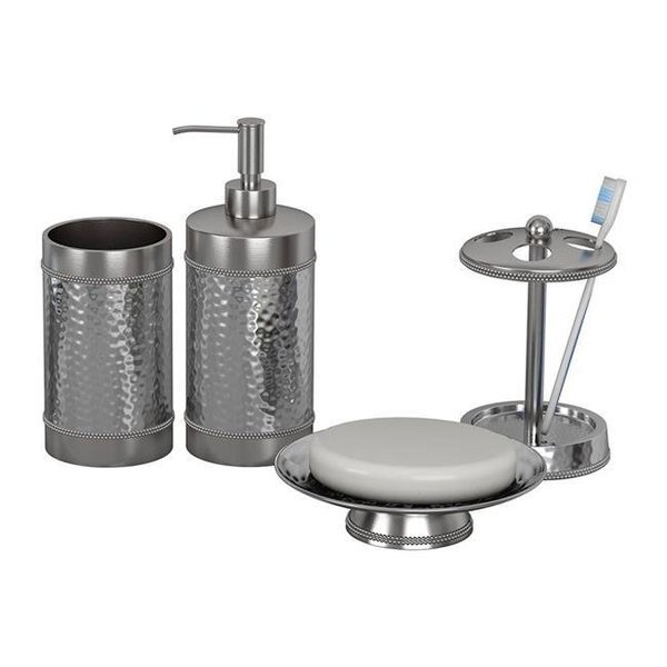 NuSteel HS-3456-SET4 Soap Dish  Tooth Brush Holder  Tumbler & Lotion Pump Hudson Set  4 Piece, Nusteel, Mfr#: HS-3456-SET4